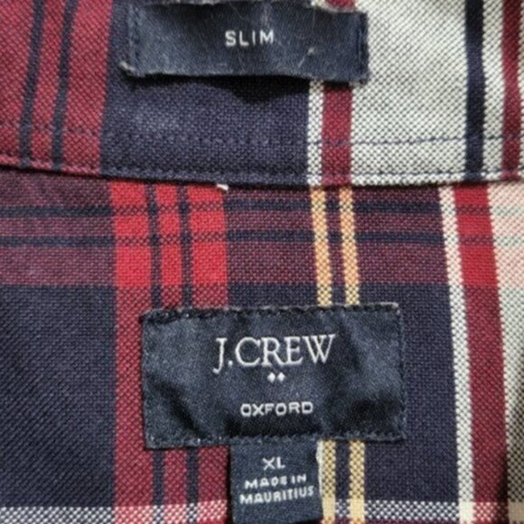 J. Crew Slim Fit Plaid Oxford Shirt - Picture 2 of 7